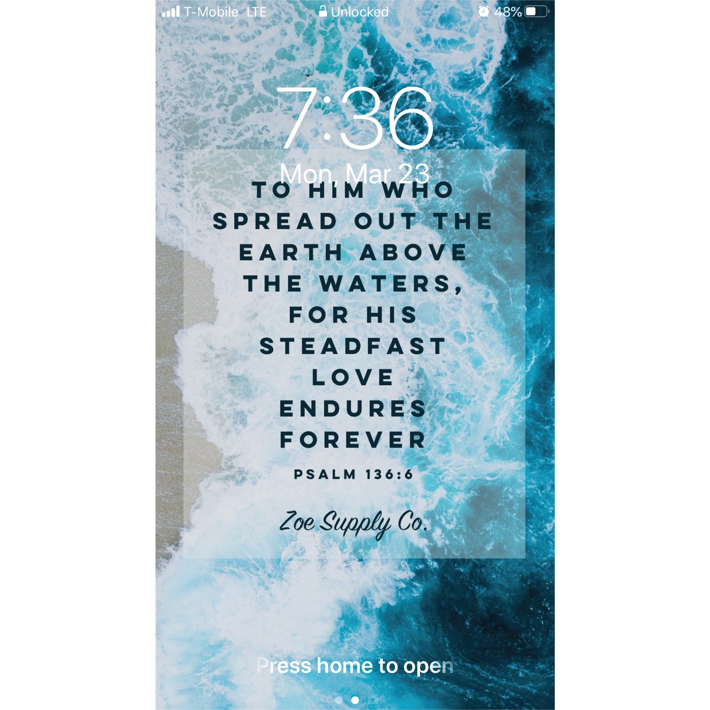 Psalm 136 Phone Screen Saver